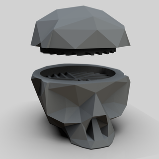 lowpoly cráneo amoladora 3d print model - Mito3D