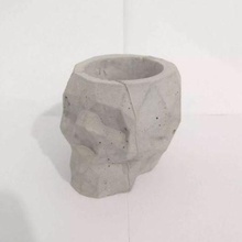lowpoly cranio pentola muffa attrezzo cemento vaso 3d print model - Mito3D