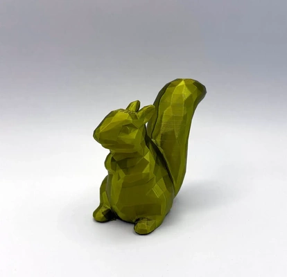lowpoly squirrel art decoration nut animal poly art home wood forest minimalistic 3d print model - Mito3D