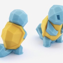 low-poly squirtle multi double extrusion version game 3ds bcn3d bulbasaur charmander chikorita color colour cyndaquil faceted gamer geometric geometry minimal mk2 nintendo pikachu pixelart pokemon polygon polygons prusa retro sigma simple tortoise totodile turtle ultimaker videogame extruder i3 3d print model - Mito3D