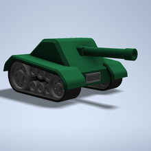 lowpoly serbatoio v2 guerra giocattolo cannone 3d print model - Mito3D