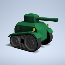 lowpoly réservoir guerre jouet canon 3d print model - Mito3D