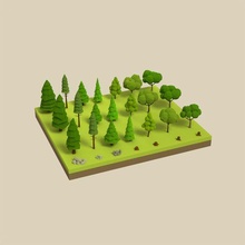 lowpoly trees 3d print model - Mito3D