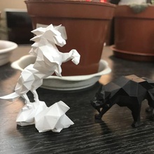 low-poly unicorno art animale giocattolo low poly matematica arte 3d print model - Mito3D
