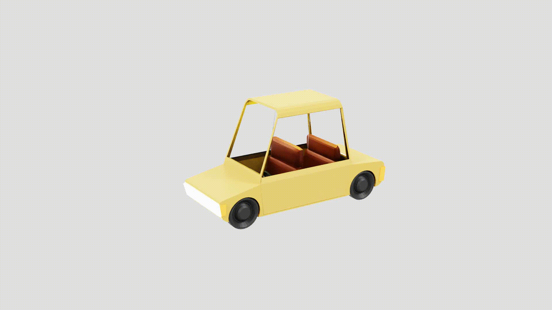 lowpoly yellow car toy 3D print model - Mito3D