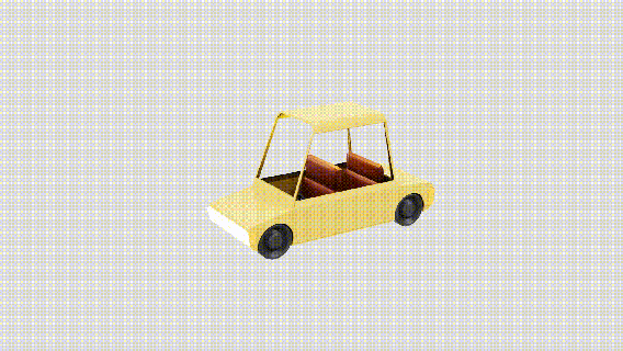 lowpoly yellow car toy 3d print model - Mito3D