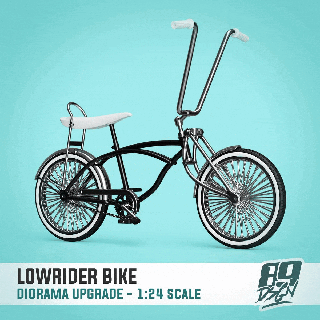 lowrider bicicleta escala modelo kit diorama 1 24 personalizadas hotrod 124scale escalomodelo banana fio rodas cabide macaco 3d print model - Mito3D