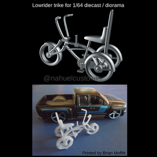 Lowrider Dreirad 1 64 Druckguss Diorama verschiedene niedrig Fahrer Benutzerdefiniert Fahrrad 3d print model - Mito3D