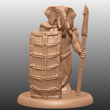 loxodon - tabletop miniature game 28mm dnd dungeons dragons elephant fantasy miniatures pathfinder spear toy wargaming warhammer warrior 3d print model - Mito3D