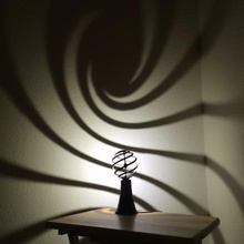 loxodrome desk lamp home led lightitup math art shadow spiral decor 3d print model - Mito3D
