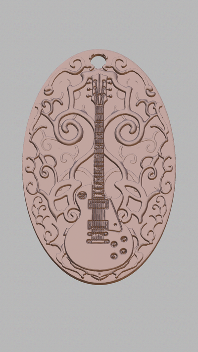 lp elétrico violão pingente 3d print model - Mito3D