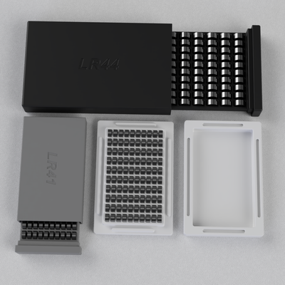 lr44 + lr41 bateria titulares v2 100 célula botão armazenamento suporte caso bainha baterias ferramentas caixa recipiente câmera 3d print model - Mito3D