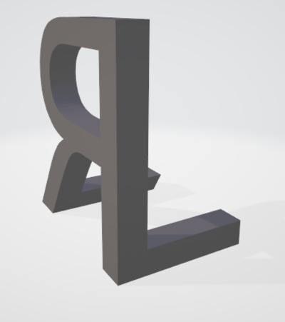 lr art combination letters 90 rotation art 3d suit 3d print model - Mito3D