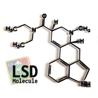 lsd molécula parede arte lisérgico ácido dietilamida psicodélicos drogas 3d print model - Mito3D