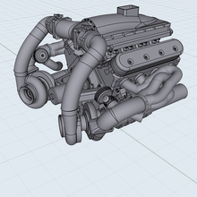 lsx Zwilling Turbo Motor verbieten Profi mod ls v8 geblasen aufgeladen radial Hemi Block ziehen Rennen 3d print model - Mito3D