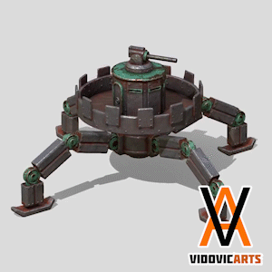 lucamech vidovicarts mech achaparrado caminante robot muerto juego guerra mesa 3d print model - Mito3D