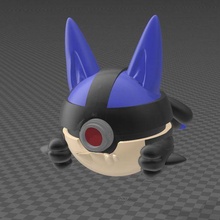 lucario inspired pokeball art pokemon pikachu crafts toys collectibles collectible 3d print model - Mito3D