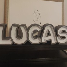 lucas - led panel name 3d print model - Mito3D