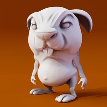 lucas mezquino 3d impresión modelo Arte personaje gordito cerdo cerdito animal estanco tocino lindo gracioso juegos juguetes dibujos animados Cerdo Jabali 3d print model - Mito3D