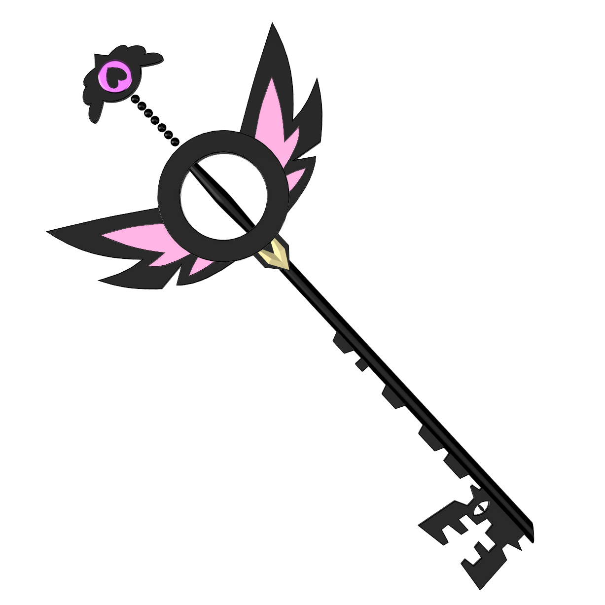 lucifer morningstar's keyblade - hazbin hotel morningstar cosplay prop beat dad hell deadly sins pride magne fallen angel king of 3D print model - Mito3D