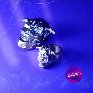 lucifer skull ring necklace 3d print model - Mito3D