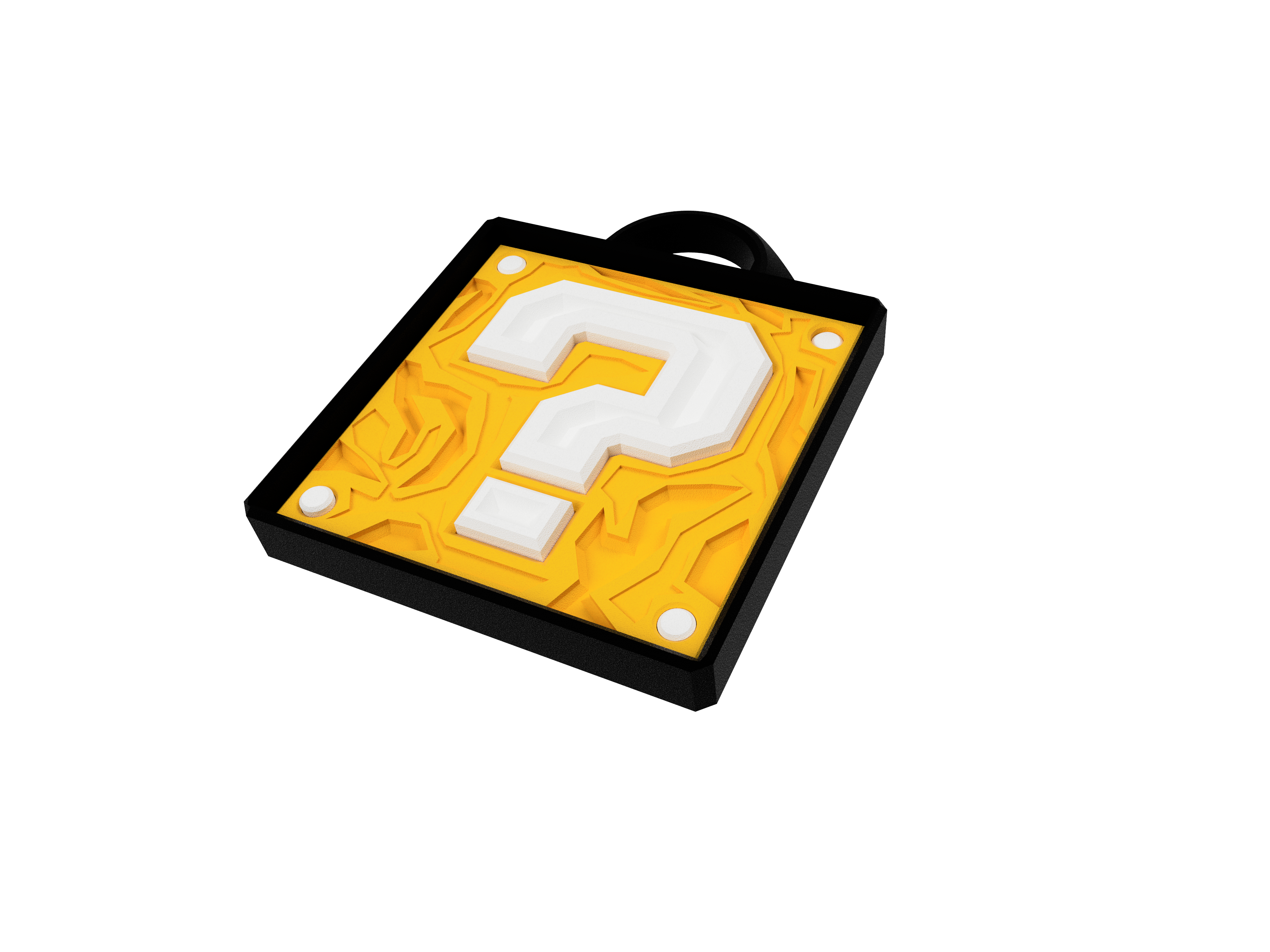 Glücklich Block Schlüsselbund Schlüssel sicher Halter Unterstützung Glück Mario Nintendo 3D print model - Mito3D