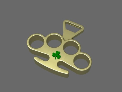 lucky brass knuckles beer opener Home 3d print model - Mito3D