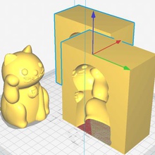gato de la suerte molde herramienta el chat animal arte 3d print model - Mito3D