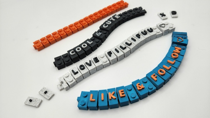 lucky charm flexi silk build a bracelet articulated bambu lab ams fun custom 3d print model - Mito3D