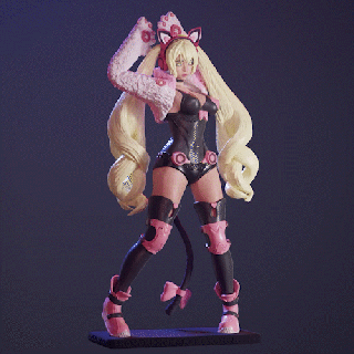 şanslı Chloe fanart Tekken lucky chloe kawaii Şirin şekil minyatürler figürinler feminine girl heykel güzel female body karakter woman anatomy character Kadın sculpture art 3d print model - Mito3D
