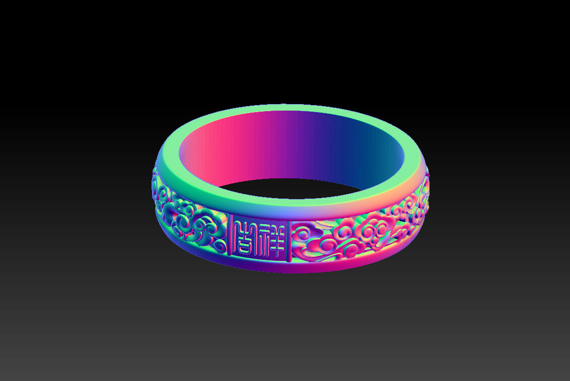 suerte nube propicio bracelet ring 3D print model - Mito3D