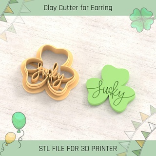 lucky clover saint patrick's day polymer clay cutters cutter tools earring st patrick 3d print model - Mito3D