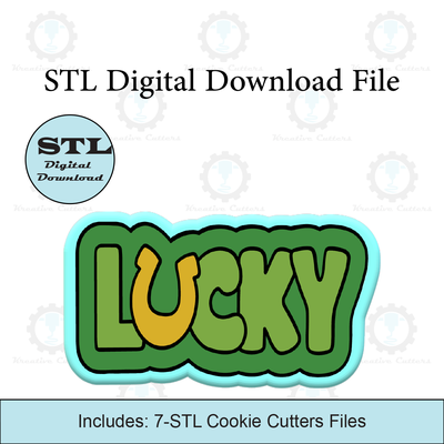 lucky cookie cutters stl file st patrick's day 3d print model - Mito3D