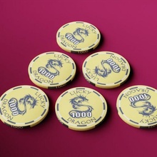 sorte Dragão 1000 pôquer salgadinhos jogos símbolo cassino prata las vegas 3d print model - Mito3D