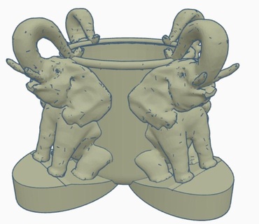 chanceux l'éléphant vase animal planteur soutien 3d print model - Mito3D