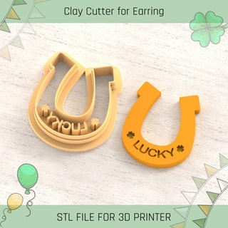 lucky horseshoe saint patrick's day polymer clay cutters cutter tools earring st patrick 3d print model - Mito3D