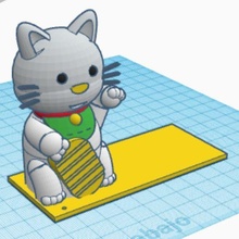 lucky kitty cat incense holder good luck portal maintains care art buddha gadget collection gift 3d print model - Mito3D