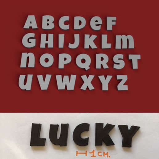 lucky lowercase 3d letters stl file 3D print model - Mito3D