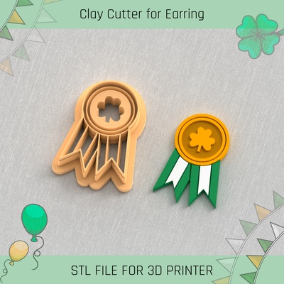 lucky medal saint patrick's day polymer clay cutters cutter tools earring st patrick 3d print model - Mito3D