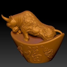 suerte ox año Felicidades fortuna oro lingote decoración 3 China 3d print model - Mito3D