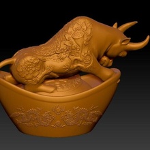 lucky ox year - congratulations fortune gold ingot decoration 4 china 3d print model - Mito3D