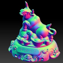 chanceux ox an félicitations fortune décoration 6 Chine 3d print model - Mito3D