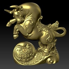 chanceux ox an félicitations fortune décoration 7 Chine 3d print model - Mito3D