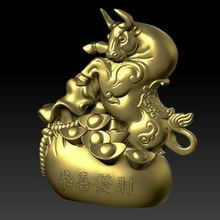 fortunato ox anno Congratulazioni fortuna decorazione 9 Cina 3d print model - Mito3D
