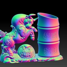 lucky ox year - congratulations fortune pen holder 5 china new 3d print model - Mito3D