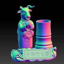 lucky ox year pen holder 3 china new 3d print model - Mito3D