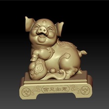 la suerte de cerdo art animal decoración china chino tradicional cultural 3d escultura estatua 3d print model - Mito3D