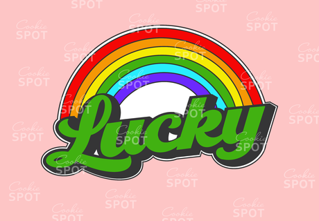 lucky rainbow st patricks day cookie cutter lucky rainbow st patricks cookie cutter  3d print model - Mito3D