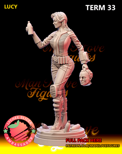 lucy caer sfw arte juegos tableros mesa miniaturas stl resina impresora maestro jefe aureola halo2 3 amazonas serie 3d print model - Mito3D