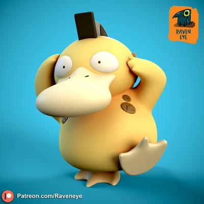 luden psyduck pokemon games toys anime pikachu pokeball manga figure death stranding collectible nintendo game toy go cute miniatures figurines 3d print model - Mito3D